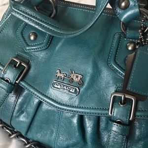 Coach HTF Madison Brynne Leather Teal Satchel